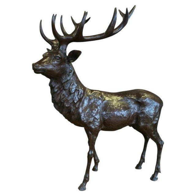 Stag Sculpture in Bronze For Sale - Image 13 of 13