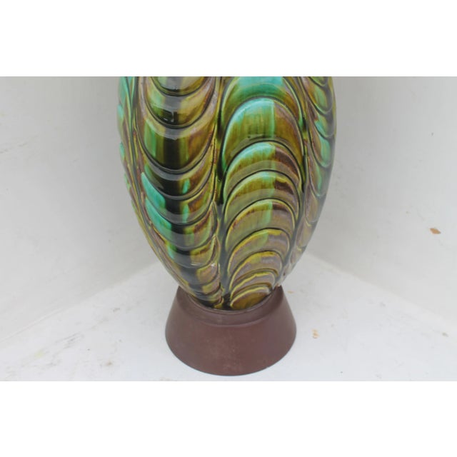Mid Century Modern Multi Color Glazed Table Lamp For Sale - Image 4 of 8