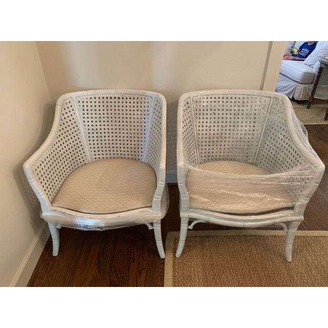 Palm Beach Regency Style Vintage Cane Back Chair Chairish