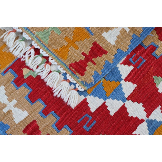 1980s Southwestern Blue Handmade Kilim For Sale - Image 10 of 11
