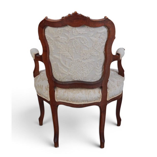 Antique Swedish Louis XV Style Beechwood Fauteuil Arm Chairs. 1 of 2 available.