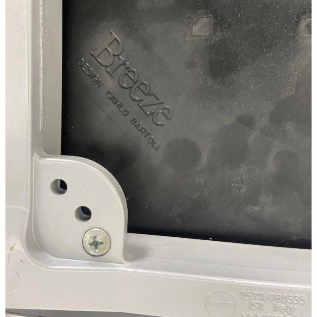 Vintage 1980s Carlo Bertoli Breeze Bar Stools With Perforated Black Seats by Segis - Set of 3 For Sale - Image 11 of 11