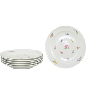 Early 20th Century Dinner Plates in Porcelain with Floral Motifs from Meissen, Set of 6 For Sale