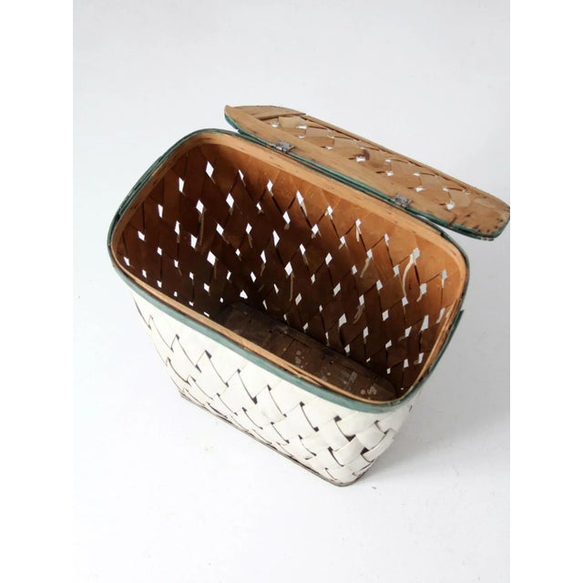 Antique Woven Hamper Basket For Sale - Image 10 of 13