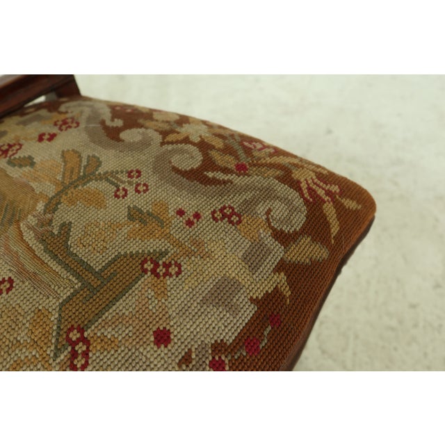 Antique Vintage High Needlepoint Seat Childs Chair For Sale In Philadelphia - Image 6 of 12