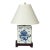 1930s Blue and White Porcelain Chinese Table Lamp, With Dragon, on Wooden Base For Sale