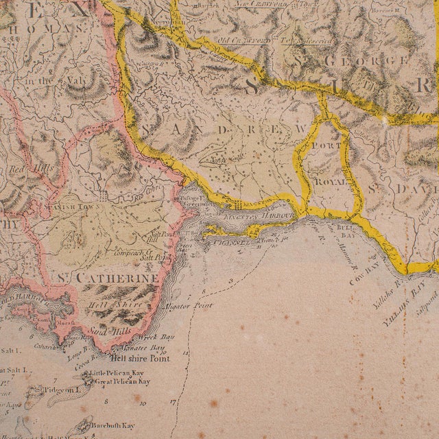 Antique Jamaica Map, English, Caribbean, Cartography, Thomas Jefferys, Georgian For Sale - Image 11 of 12