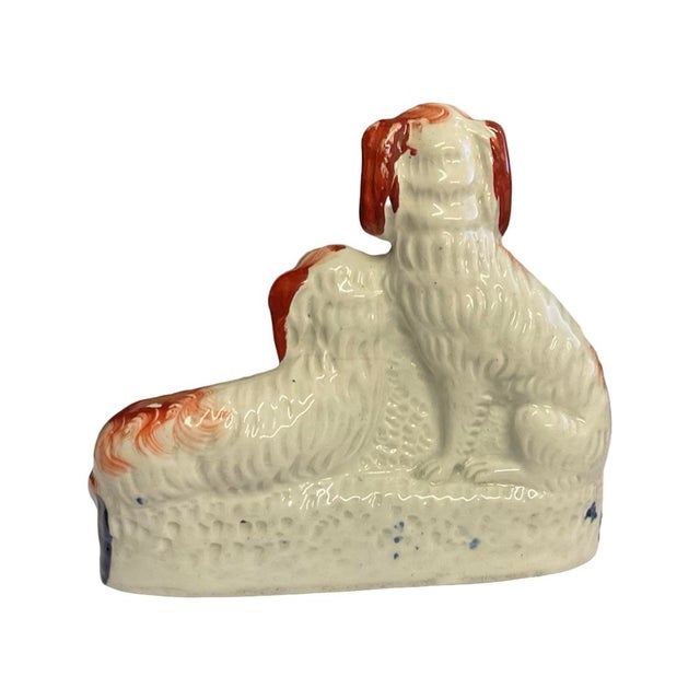 Staffordshire Victorian StaffordshireSpaniel Double Pen Holder For Sale - Image 4 of 5