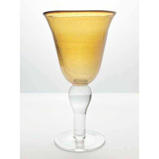 Artland “Iris (Amber)” Set of 4 Wine, Water or All Purpose Glasses 8 1/4” 14oz Good contemporary condition. No chips,...