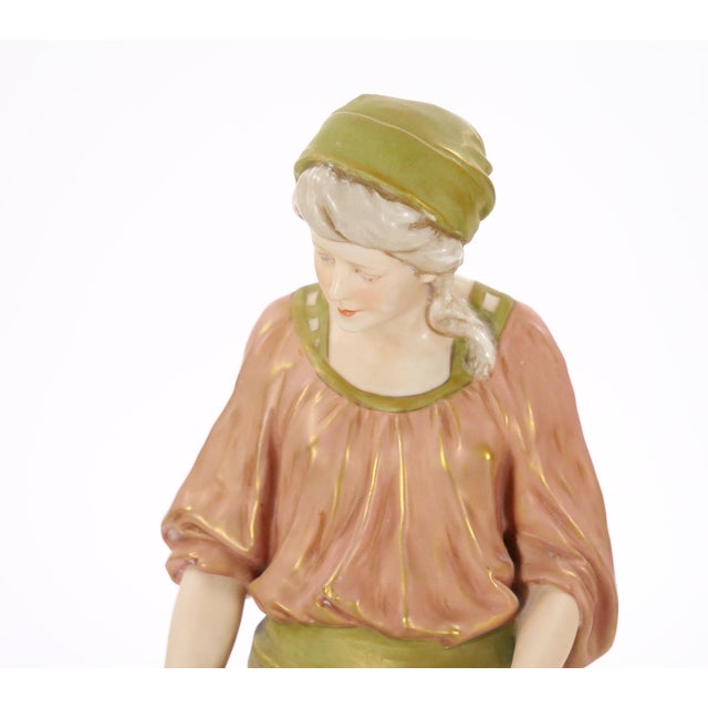 Light Pink Early 20th Century Hand Painted / Gilt Decorated Porcelain Decorative Sculpture For Sale - Image 8 of 12