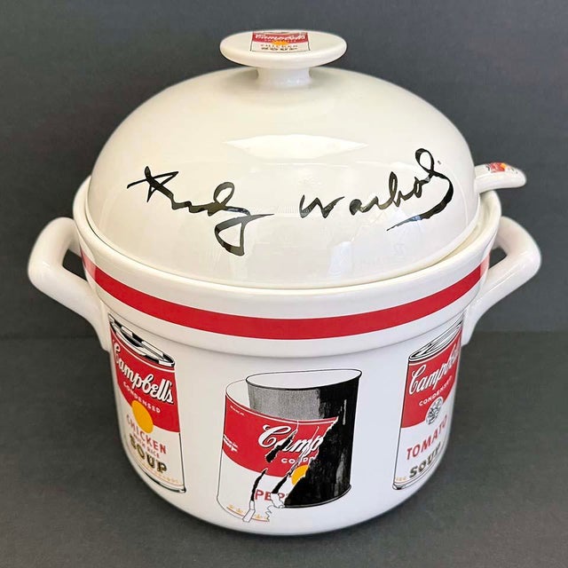 Pop Art 1990s Andy Warhol Soup Terrine With Ladle For Sale - Image 3 of 7