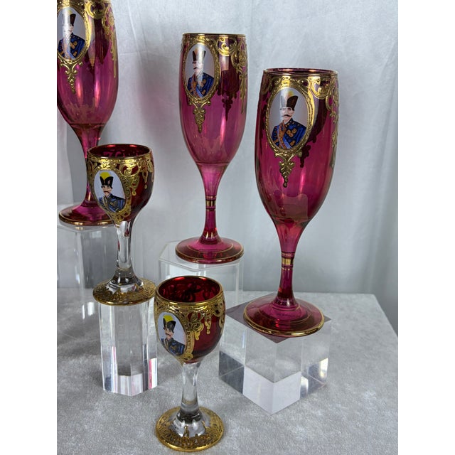 Mid 20th Century Persian Champagne and Cordial - Set of 12 For Sale In Phoenix - Image 6 of 13