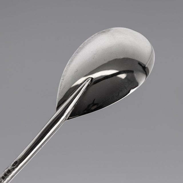 20th Century Silver Swan Shaped Salt & Spoon, London, 1992, Set of 2 For Sale - Image 14 of 15