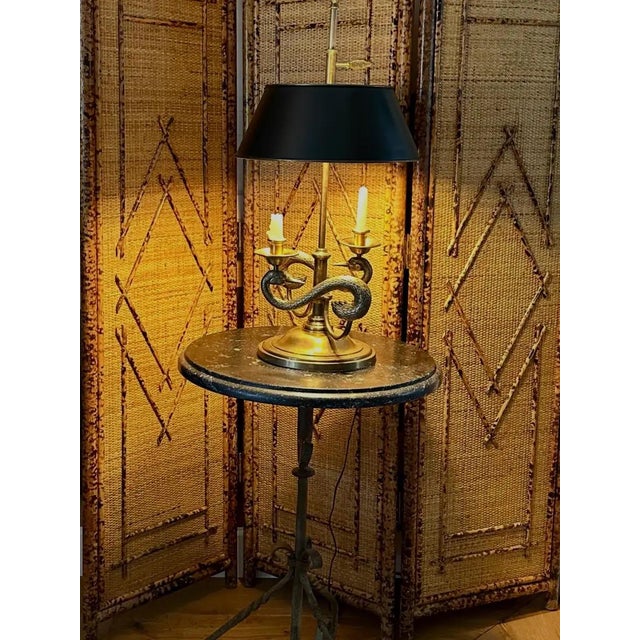 Mid 20th Century Three-Panel Bamboo and Rattan Room Divider For Sale - Image 5 of 10
