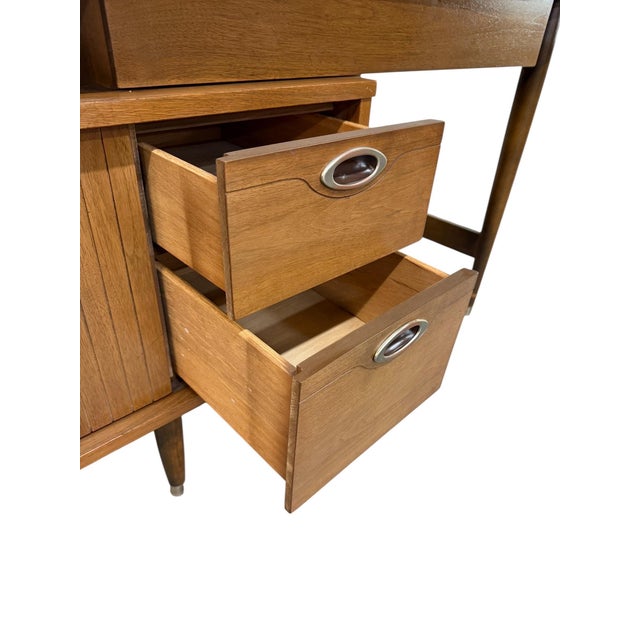 Wood Mid-Century Modern Hooker Walnut Writing Desk For Sale - Image 7 of 8