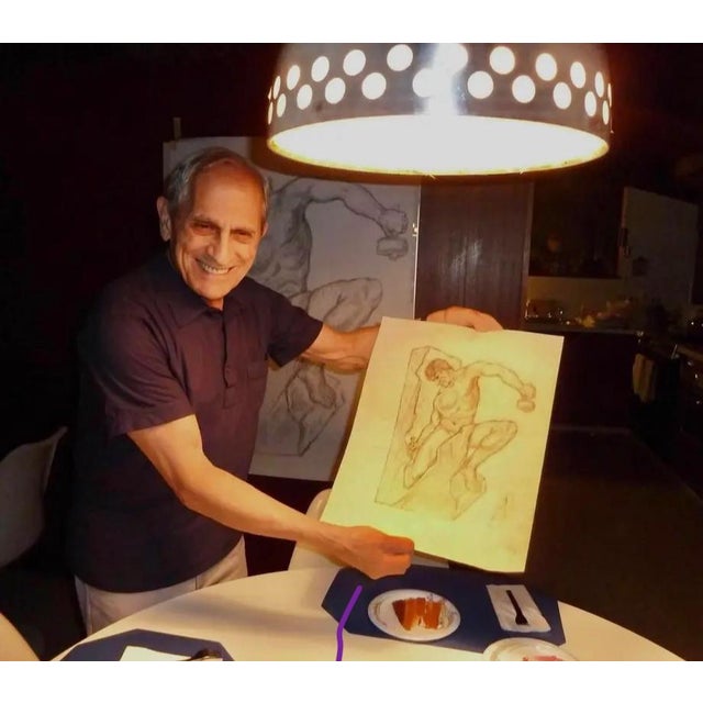 Stone Carver Emerging From the Stone Plaster Maquette For Sale - Image 11 of 12