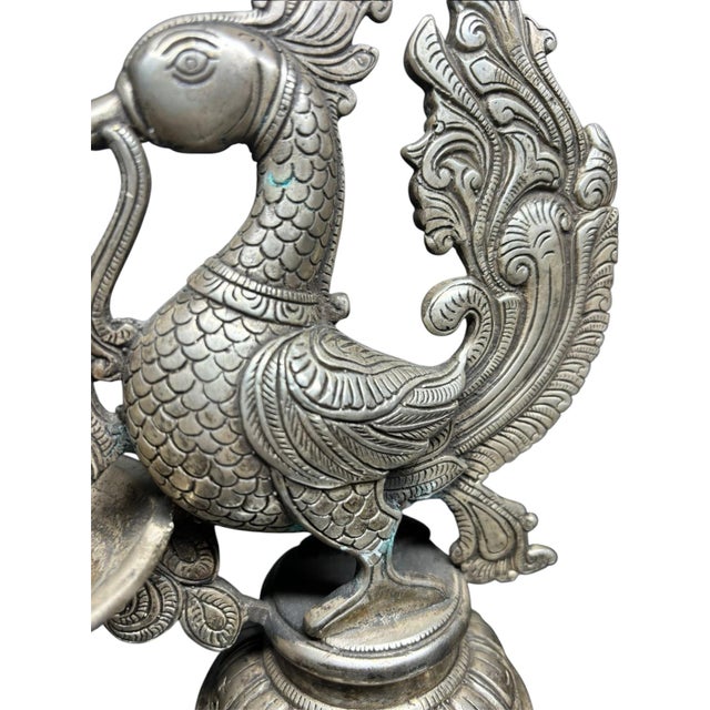 Tinned BRASS Metal OIL lamp hand cast --------------------------------------------------------------------------- The oil...