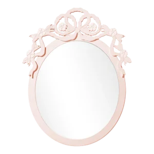 Fleur Home Garden District Thalia Oval Mirror in Frosted Petal, 32x44