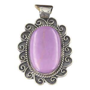 Southwest Navajo Style Sun or Flower Sugilite Sterling Silver Pendant by Kay Johnson