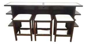 Stickley Modern Bar Cabinet With Stools