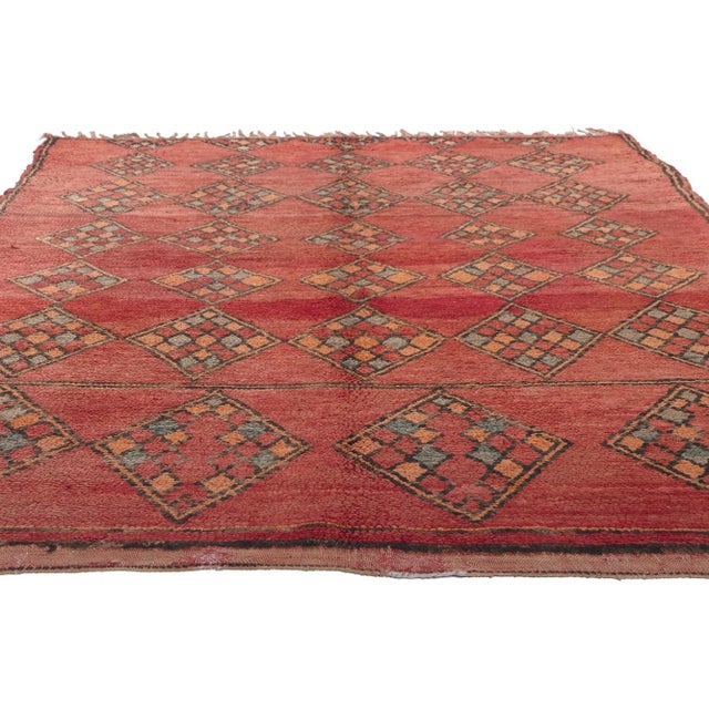 Berber Tribes of Morocco Vintage Red Boujad Moroccan Rug - 05'10 X 08'05 For Sale - Image 4 of 10