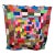 1970s Boho Patchwork Blanket Graphic Prints Quilt Vintage Handmade Square 57” X 57” For Sale