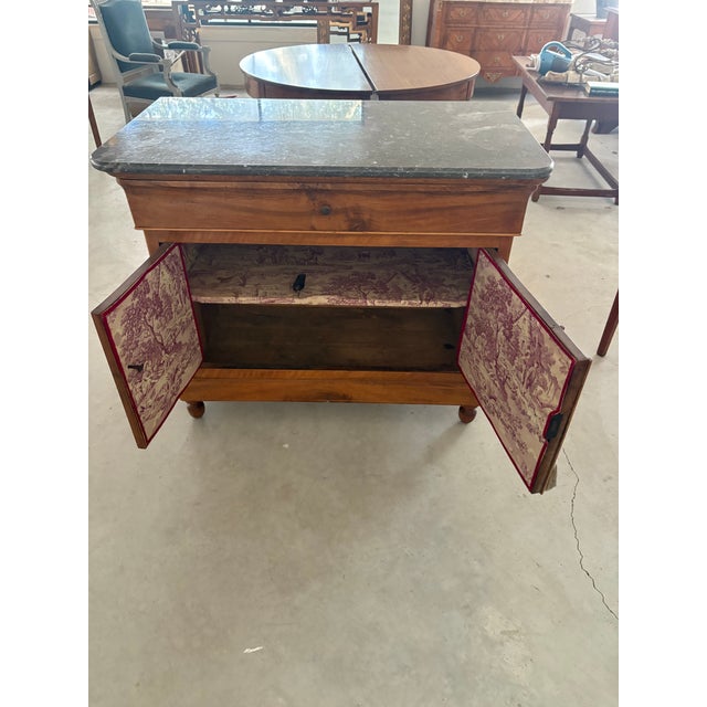 French Mid 19th Century French Louis Philippe Marble Top Walnut Sideboard For Sale - Image 3 of 11