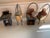 Mid-Century Modern Mid-Century Modern 1964 Japanese Hand-Carved Folk Art Miniature Street Vendor Set - 5 Pieces For Sale - Image 3 of 12