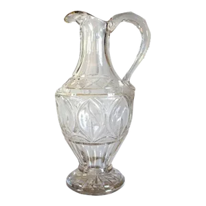 English / American Victorian Hand Blown and Cut Glass Carafe