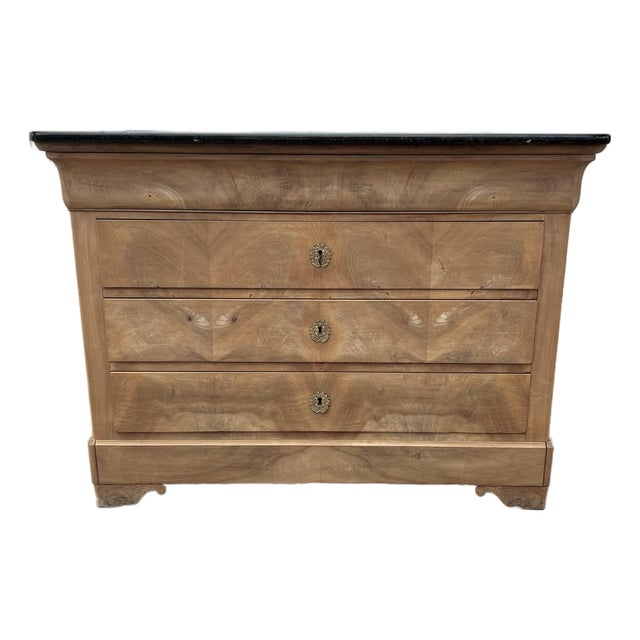 French 19th Century Louis Philippe Marble Top Bleached Commode For Sale