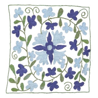 16"x18" Embroidered Throw Pillow. Handmade Cushion Cover. Cotton Lace Pillow For Sale