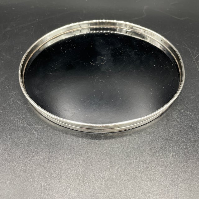 Gorham 1960s Gorham Sterling and Black Melamine Tray For Sale - Image 4 of 12