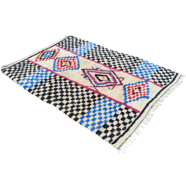 Mid 20th Century Mid 20th Century Vintage Moroccan Rug - 6'9'' X 4'10'' For Sale - Image 5 of 13