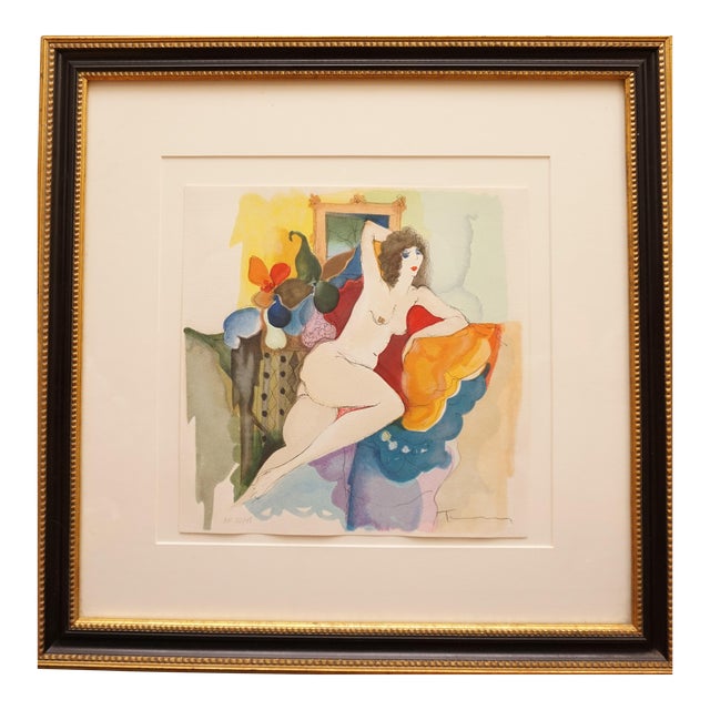 Mid 20th Century Itzchak Tarkay "Amelie Reclining" Original Serigraph Framed Signed and Numbered For Sale