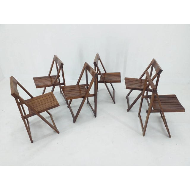 Mid-Century Folding Chairs by Aldo Jacober for Alberto Bazzani, 1960s, Set of 6 For Sale - Image 9 of 15