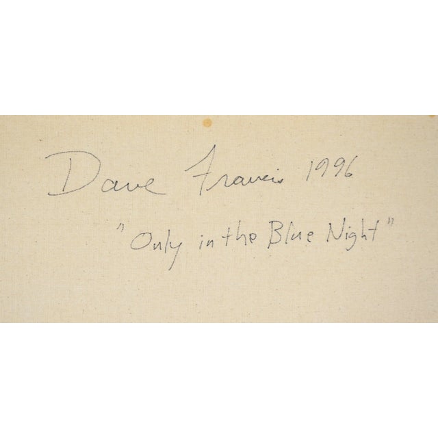 Blue "Only in the Blue Night" Expressionist Composition in Acrylic on Canvas by Charles David Francis For Sale - Image 8 of 9