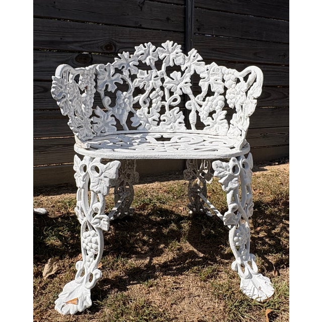Vintage Cast Aluminum Grapevine Garden Furniture Set – 5 Pieces For Sale - Image 4 of 11