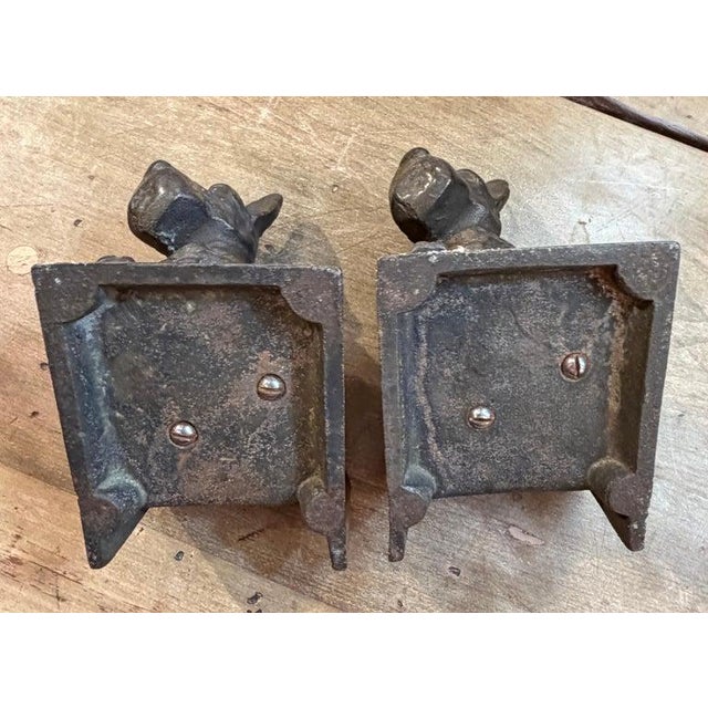Metal 1940s Scottie Bookends in Brass & Iron For Sale - Image 7 of 7