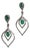 Emerald and Pave` Diamond Tear Drop Dangle Earrings For Sale