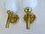 Pair of large vintage danish modern glass and brass sconces by Abo Randers Denmark Very good condition, some patina to...
