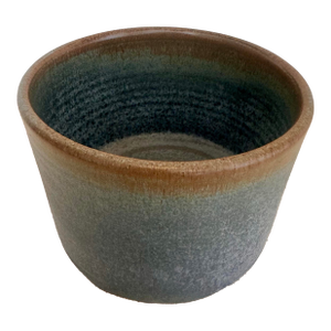 Vintage Seagrove Studio Pottery Bowl Planter, Organic Blue Green Glaze