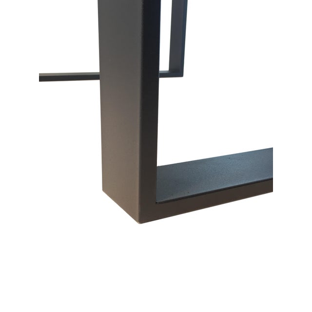 Rectangular Iron Cube Table with Embedded Wood Top, Dinner Table, Desk Table For Sale - Image 6 of 7