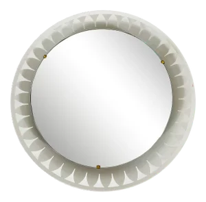 Mid-Century Metal Illuminated Mirror by Hillebrand, Germany, 1950s