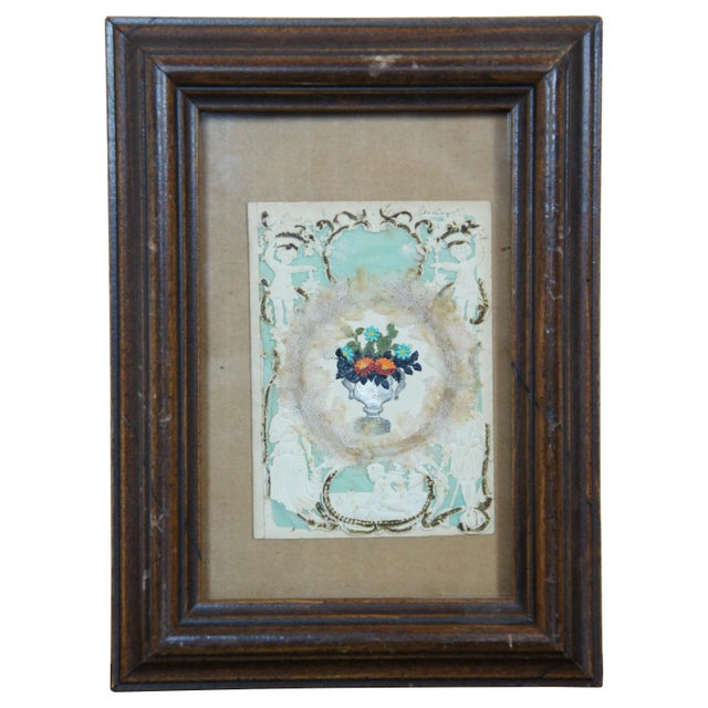 1859 Antique Victorian Framed Die Cut Embossed Valentines Day Card For Sale - Image 11 of 11