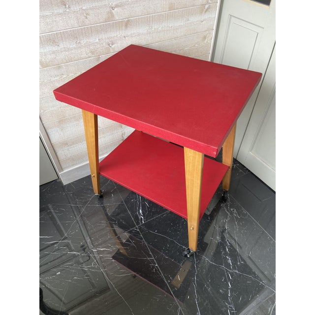 1960s Mid-Century Modern Red Rolling Bar Cart, 1960s For Sale - Image 5 of 8