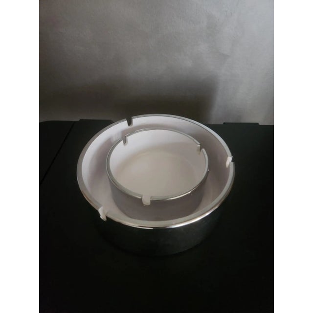 Isamu Kenmochi 1960s Isamu Kenmochi Silver Ashtray Catch All Set of 2 For Sale - Image 4 of 10