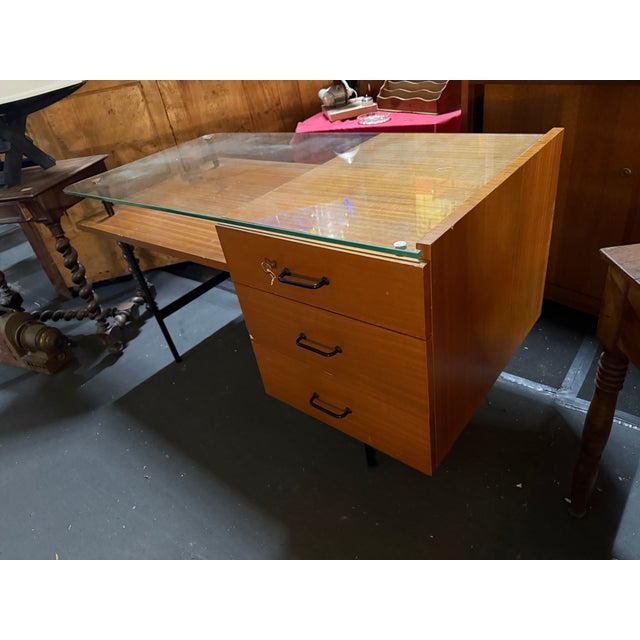 1950s Vintage Desk in the style of Jacques Hitier, 1950s For Sale - Image 5 of 6