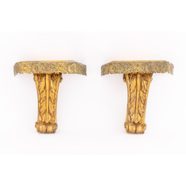 Italian Neoclassical Style Gilt Wall Brackets, 4 For Sale - Image 10 of 16