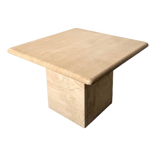 Vintage Travertine Side Table For Sale