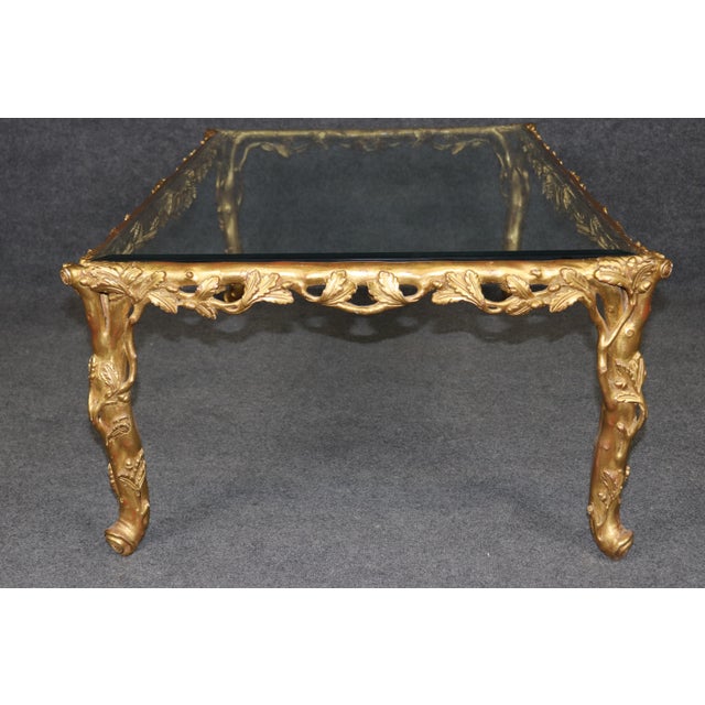 Baguès Regency Style Carved Branch and Leaf Coffee Table in the Manner of Bagues For Sale - Image 4 of 12